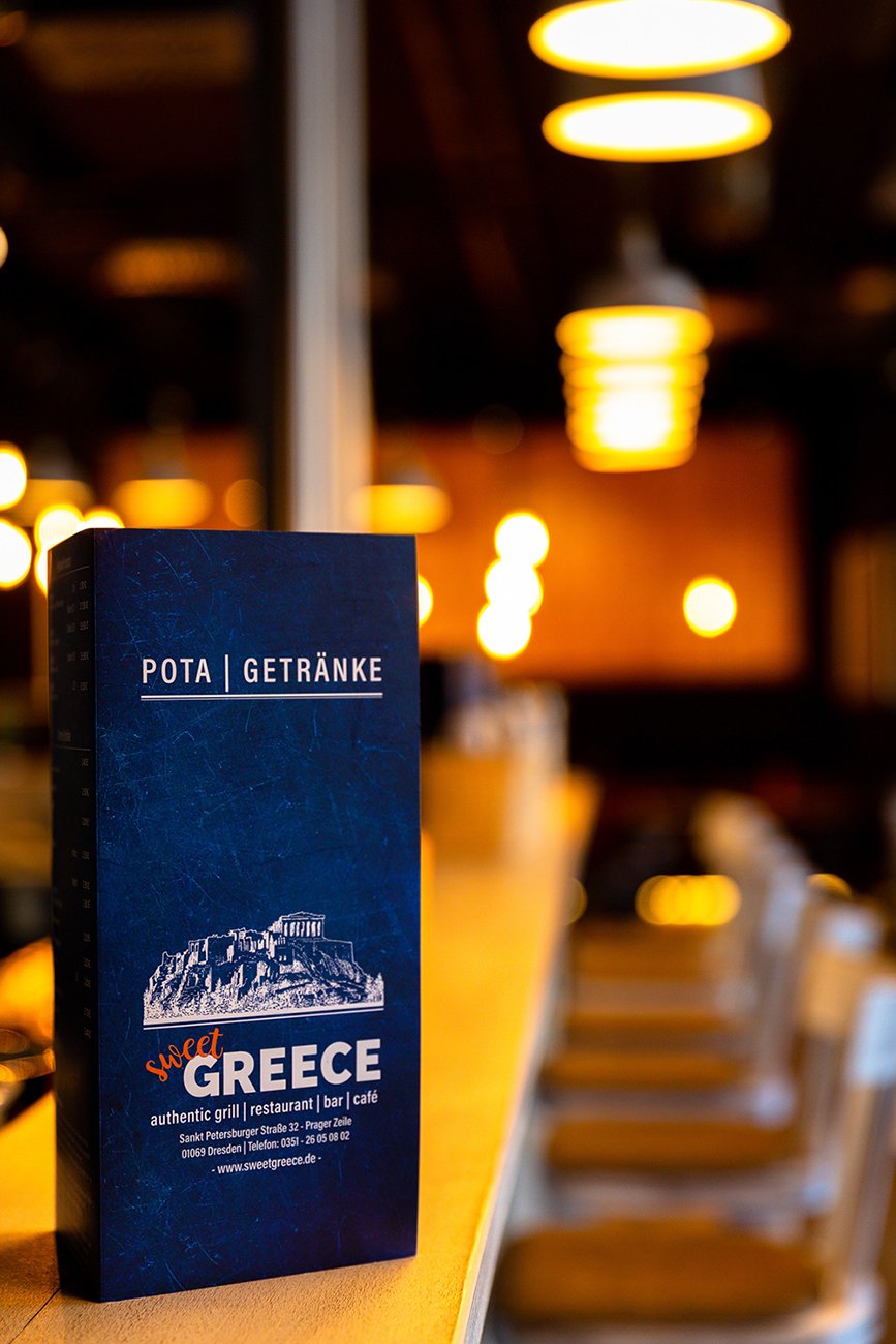 Try Greek drinks and dishes at sweet GREECE.